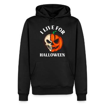 Halloween Party I LIVE FOR HALLOWEEN Kinder - Männer Premium Bio Hoodie - Schwarz - Vorne - Nico (187cm)