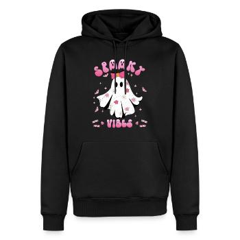 Halloween Fille SPOOKY VIBES Fête d’Halloween - Sweat à capuche Premium bio Homme - noir - Devant - Nico (187cm)