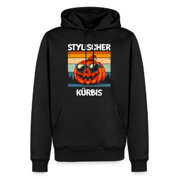Halloween Fête Enfants ÉLÉGANT CITROUILLE Drôle - Sweat à capuche Premium bio Homme - noir - Devant - Nico (187cm)
