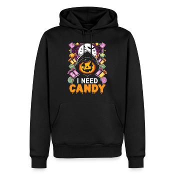 Halloween Kids I NEED CANDY Halloween Costume - Sweat à capuche Premium bio Homme - noir - Devant - Nico (187cm)
