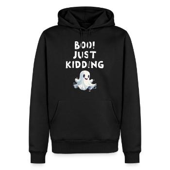 Costume d’Halloween Enfants BOO ! JUST KIDDING Bonbons - Sweat à capuche Premium bio Homme - noir - Devant - Nico (187cm)
