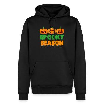 Fête d’Halloween SAISON EFFRAYANTE Enfants Halloween - Sweat à capuche Premium bio Homme - noir - Devant - Nico (187cm)