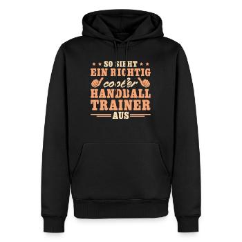 Richtig cooler Handballtrainer Geschenk - Männer Premium Bio Hoodie - Schwarz - Vorne - Nico (187cm)