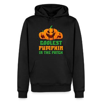 Halloween CITROUILLE LA PLUS COOL DU PATCH Fun - Sweat à capuche Premium bio Homme - noir - Devant - Nico (187cm)