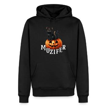 Halloween MUZIFER Drôle Halloween Enfants - Sweat à capuche Premium bio Homme - noir - Devant - Nico (187cm)