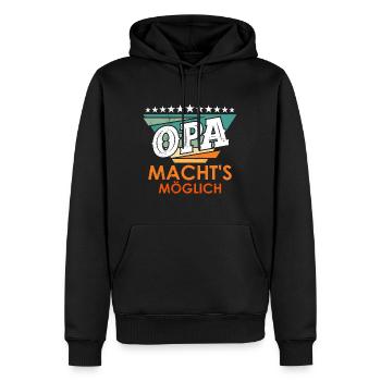 OPA MACHT'S MÖGLICH Lustiges Großvater Opi - Männer Premium Bio Hoodie - Schwarz - Vorne - Nico (187cm)