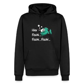 Angeln HIER FISCHI FISCHI FISCHI... Lustig Angler - Männer Premium Bio Hoodie - Schwarz - Vorne - Nico (187cm)