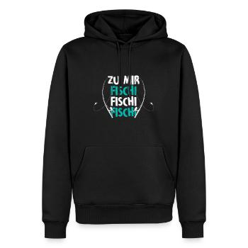 Angler Outfit ZU MIR FISCHI FISCHI FISCHI Lustiges - Männer Premium Bio Hoodie - Schwarz - Vorne - Nico (187cm)