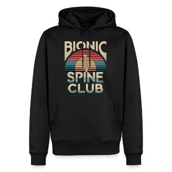 Bionic Spine Club 12 - Männer Premium Bio Hoodie - Schwarz - Vorne - Nico (187cm)