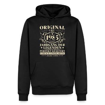 40 Jahre Original seit 1985 Jahrgang - Männer Premium Bio Hoodie - Schwarz - Vorne - Nico (187cm)