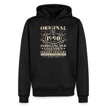 35 Jahre Original seit 1990 Jahrgang - Männer Premium Bio Hoodie - Schwarz - Vorne - Nico (187cm)
