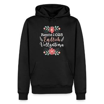 RENTE 2025 ENDLICH VOLLZEIT OMA Lustiges Omi - Männer Premium Bio Hoodie - Schwarz - Vorne - Nico (187cm)