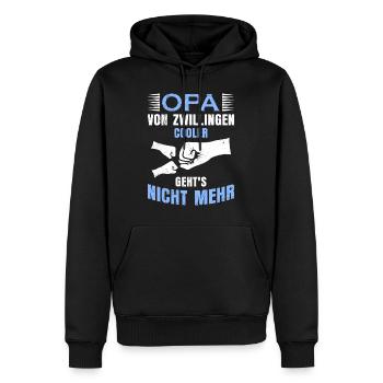 OPA VON ZWILLINGEN COOLER GEHTS NICHT MEHR Lustig - Männer Premium Bio Hoodie - Schwarz - Vorne - Nico (187cm)
