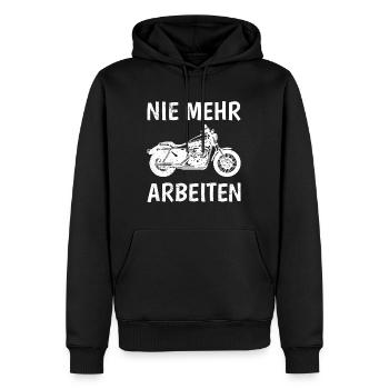 Ruhestand NIE MEHR ARBEITEN Lustiges Rentner - Männer Premium Bio Hoodie - Schwarz - Vorne - Nico (187cm)