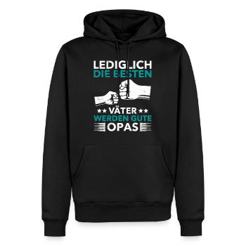 Opi LEDIGLICH DIE BESTEN VÄTER WERDEN GUTE - Männer Premium Bio Hoodie - Schwarz - Vorne - Nico (187cm)