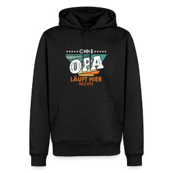 Großvater OHNE OPA LÄUFT HIER NICHTS Lustiges - Männer Premium Bio Hoodie - Schwarz - Vorne - Nico (187cm)
