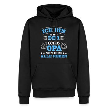 Opi ICH BIN DER COOLE OPA VON DEM ALLE REDEN - Männer Premium Bio Hoodie - Schwarz - Vorne - Nico (187cm)