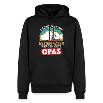 Opi LEDIGLICH DIE BESTEN VÄTER WERDEN GUTE - Männer Premium Bio Hoodie - Schwarz - Vorne - Nico (187cm)
