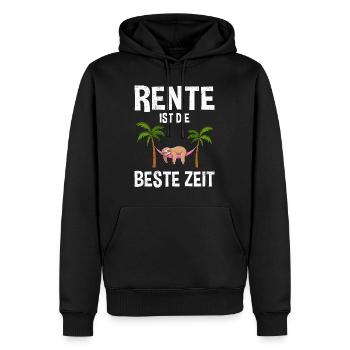 RENTE IST DIE BESTE ZEIT Lustiges Rentner - Männer Premium Bio Hoodie - Schwarz - Vorne - Nico (187cm)
