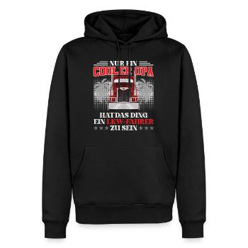 Opi NUR EIN COOLER OPA HAT DAS DING ZUM LKW FAHRER - Männer Premium Bio Hoodie - Schwarz - Vorne - Nico (187cm)