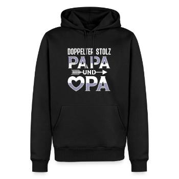 Großvater DOPPELTER STOLZ PAPA UND OPA Lustiges - Männer Premium Bio Hoodie - Schwarz - Vorne - Nico (187cm)