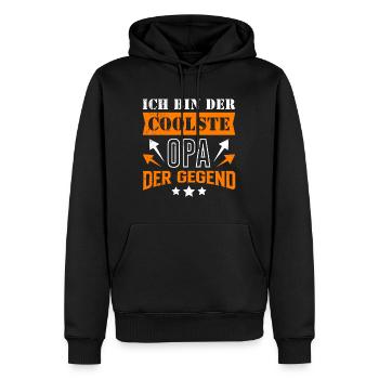 Opi ICH BIN DER COOLSTE OPA DER GEGEND Lustiges - Männer Premium Bio Hoodie - Schwarz - Vorne - Nico (187cm)