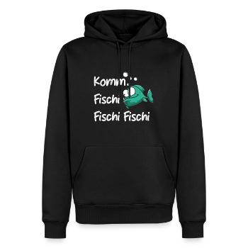 Angler KOMM FISCHI FISCHI FISCHI Lustiges Angeln - Männer Premium Bio Hoodie - Schwarz - Vorne - Nico (187cm)