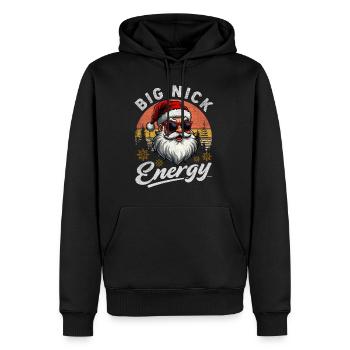 Big Nick Energy Lustiger Weihnachtsmann Weihnachte - Männer Premium Bio Hoodie - Schwarz - Vorne - Nico (187cm)