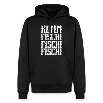 Angler KOMM FISCHI FISCHI FISCHI Lustiges Angeln - Männer Premium Bio Hoodie - Schwarz - Vorne - Nico (187cm)