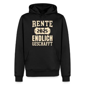 RENTE 2025 ENDLICH GESCHAFFT Lustiges Rentner - Männer Premium Bio Hoodie - Schwarz - Vorne - Nico (187cm)