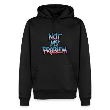 Pas mon problème Graffiti Design - Sweat à capuche Premium bio Homme - noir - Devant - Nico (187cm)