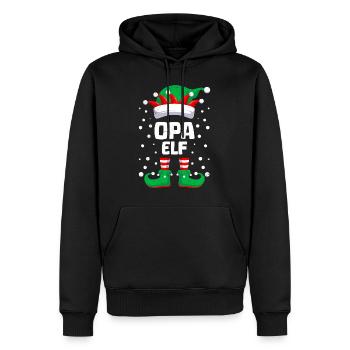 Weihnachten OPA ELF Lustiges Großvater Elfen - Männer Premium Bio Hoodie - Schwarz - Vorne - Nico (187cm)