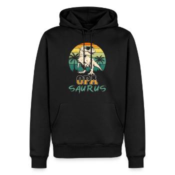 OPA SAURUS Lustiges Dinosaurier Großvater - Männer Premium Bio Hoodie - Schwarz - Vorne - Nico (187cm)