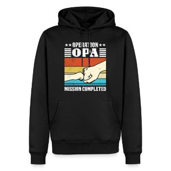 Großvater OPERATION OPA MISSION COMPLETED Lustig - Männer Premium Bio Hoodie - Schwarz - Vorne - Nico (187cm)
