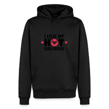 Ich Liebe Meine Heiße Freundin Statement - Männer Premium Bio Hoodie - Schwarz - Vorne - Nico (187cm)