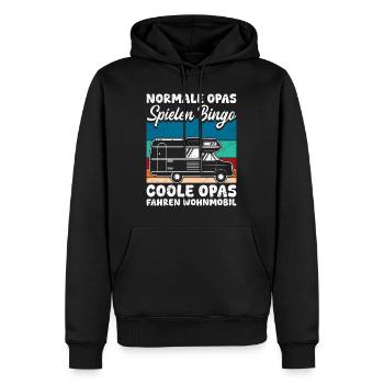 Opi NORMALE OPAS SPIELEN BINGO COOLE FAHREN - Männer Premium Bio Hoodie - Schwarz - Vorne - Nico (187cm)