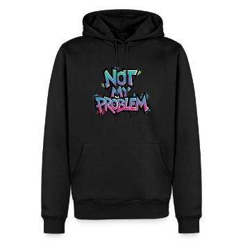 Déclaration légère « Pas mon problème » - Sweat à capuche Premium bio Homme - noir - Devant - Nico (187cm)