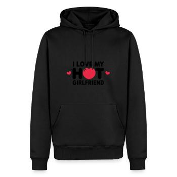Ich Liebe Meine Heiße Freundin Herz - Männer Premium Bio Hoodie - Schwarz - Vorne - Nico (187cm)