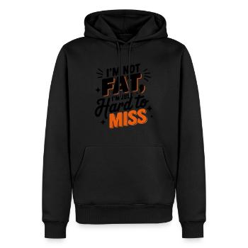 Je ne suis pas gros, je suis juste difficile de manquer l’humour - Sweat à capuche Premium bio Homme - noir - Devant - Nico (187cm)