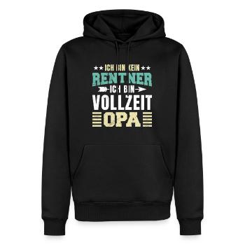 Ruhestand BIN KEIN RENTNER BIN VOLLZEIT OPA Lustig - Männer Premium Bio Hoodie - Schwarz - Vorne - Nico (187cm)