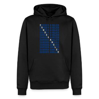 ZANDER ANGLER Lustiges Zander Angeln Donau - Männer Premium Bio Hoodie - Schwarz - Vorne - Nico (187cm)