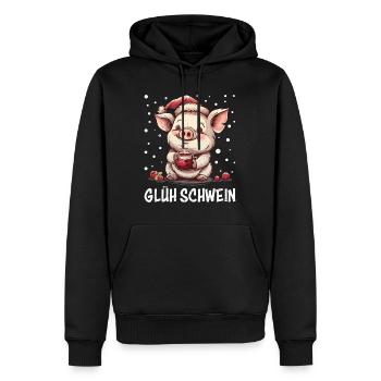 Glühwein Liebhaber GLÜH SCHWEIN Lustiges - Männer Premium Bio Hoodie - Schwarz - Vorne - Nico (187cm)