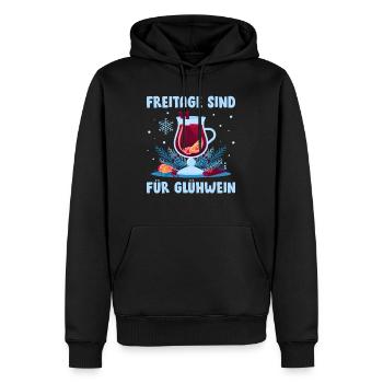 Glühwein FREITAGE SIND FÜR GLÜHWEIN Lustiges - Männer Premium Bio Hoodie - Schwarz - Vorne - Nico (187cm)