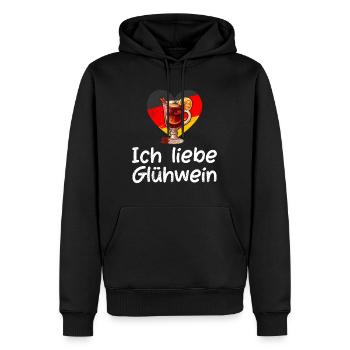 Glühwein Liebhaber ICH LIEBE GLÜHWEIN Lustiges - Männer Premium Bio Hoodie - Schwarz - Vorne - Nico (187cm)
