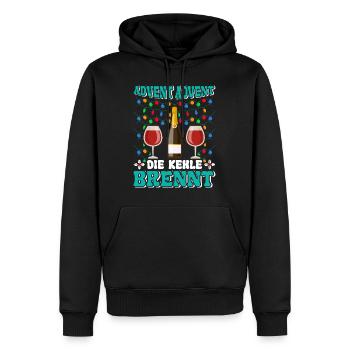 ADVENT ADVENT DIE KEHLE BRENNT Lustiges Glühwein - Männer Premium Bio Hoodie - Schwarz - Vorne - Nico (187cm)
