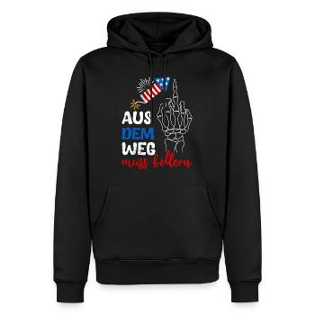 Feuerwerk AUS DEM WEG MUSS BÖLLERN Lustiges - Männer Premium Bio Hoodie - Schwarz - Vorne - Nico (187cm)