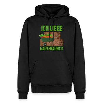 Großvater ICH LIEBE GARTENARBEIT Lustiges Opa - Männer Premium Bio Hoodie - Schwarz - Vorne - Nico (187cm)