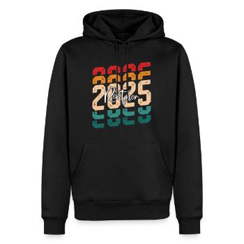 RENTE 2025 Renteneintritt Retenbeginn 2025 - Männer Premium Bio Hoodie - Schwarz - Vorne - Nico (187cm)