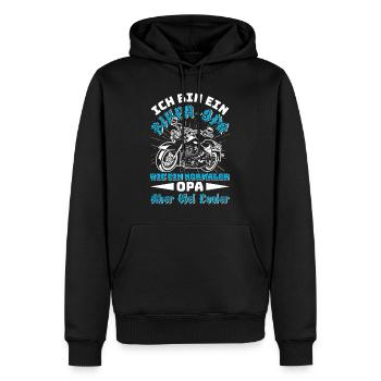 Opi BIN EIN BIKER OPA Lustiges Motorrad Fahrer - Männer Premium Bio Hoodie - Schwarz - Vorne - Nico (187cm)