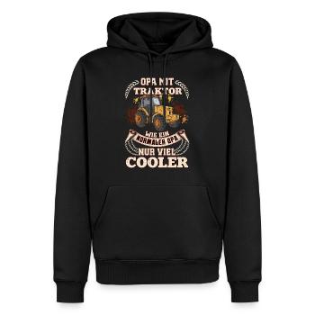 OPA MIT TRAKTOR WIE EIN NORMALER OPA NUR COOLER - Männer Premium Bio Hoodie - Schwarz - Vorne - Nico (187cm)